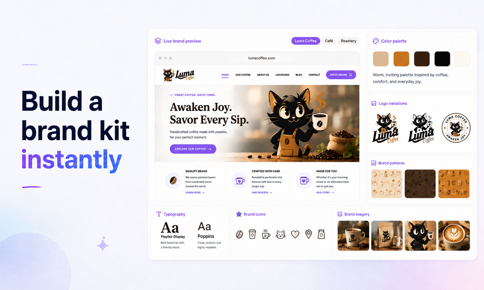 LogoAI 2.0 brand kit preview