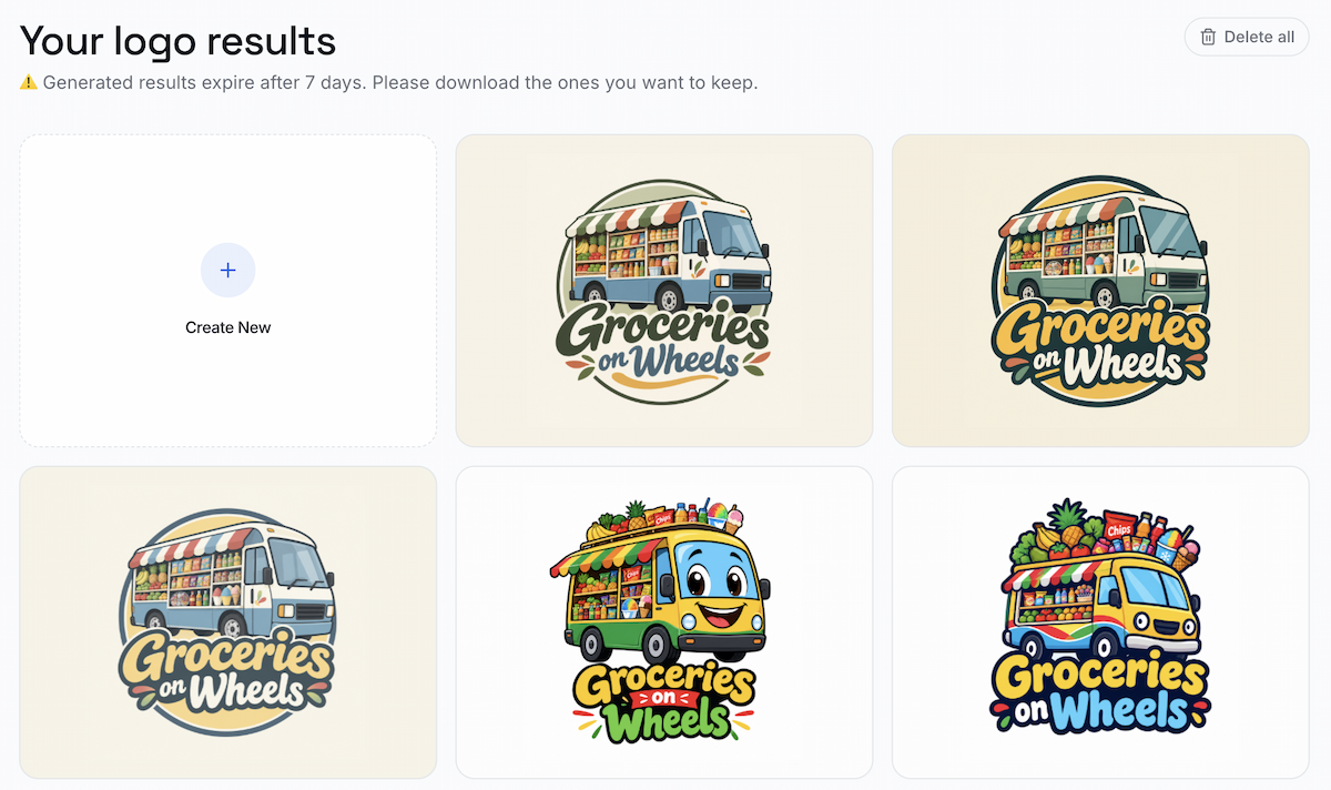 Different refinement results for the same logo