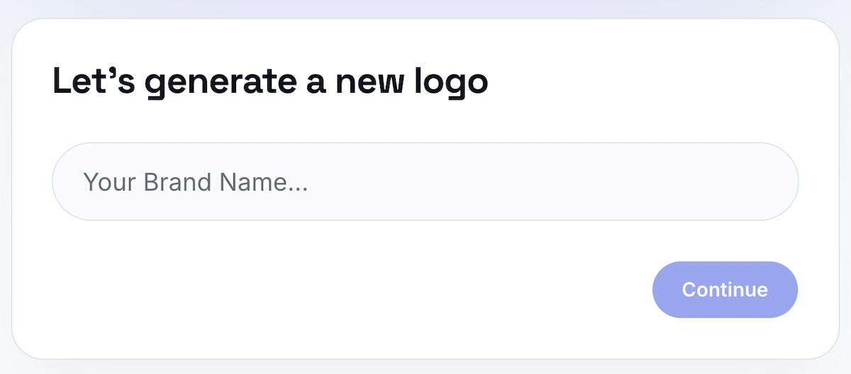 Logo maker starting with a brand name